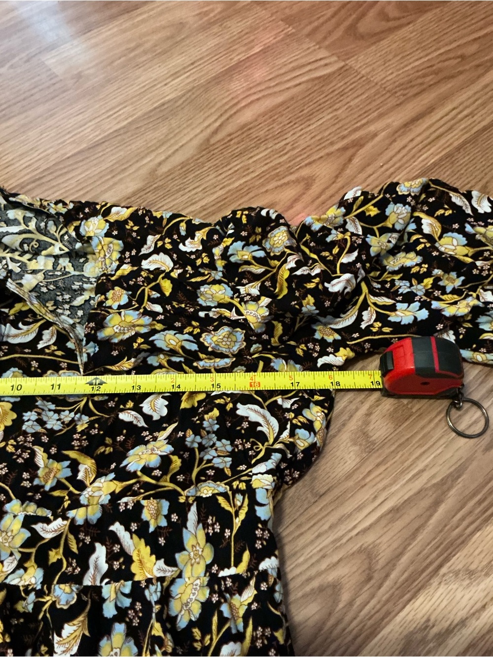 Pretty Garden Bohemian Floral Long Sleeve Maxi Dress in Black & Yellow Size Larg - Picture 9 of 10